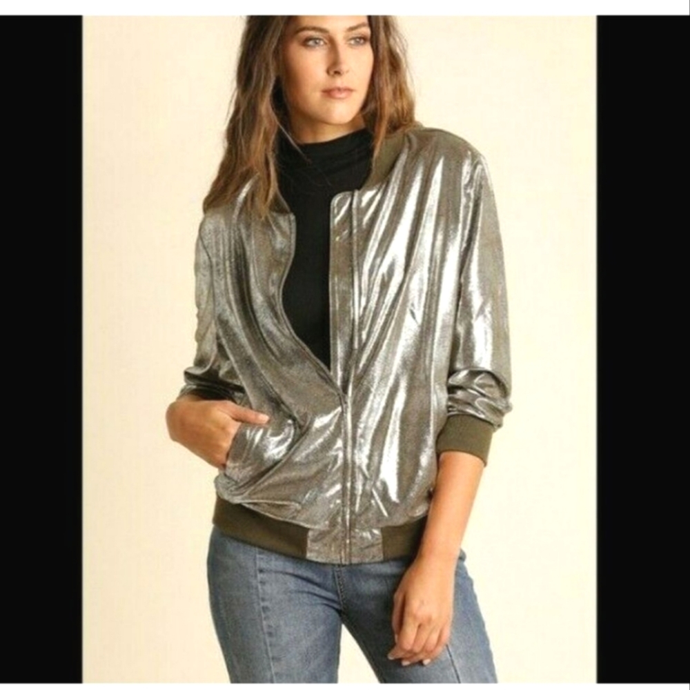 Umgee Lightweight Silver Metallic Sports Jacket